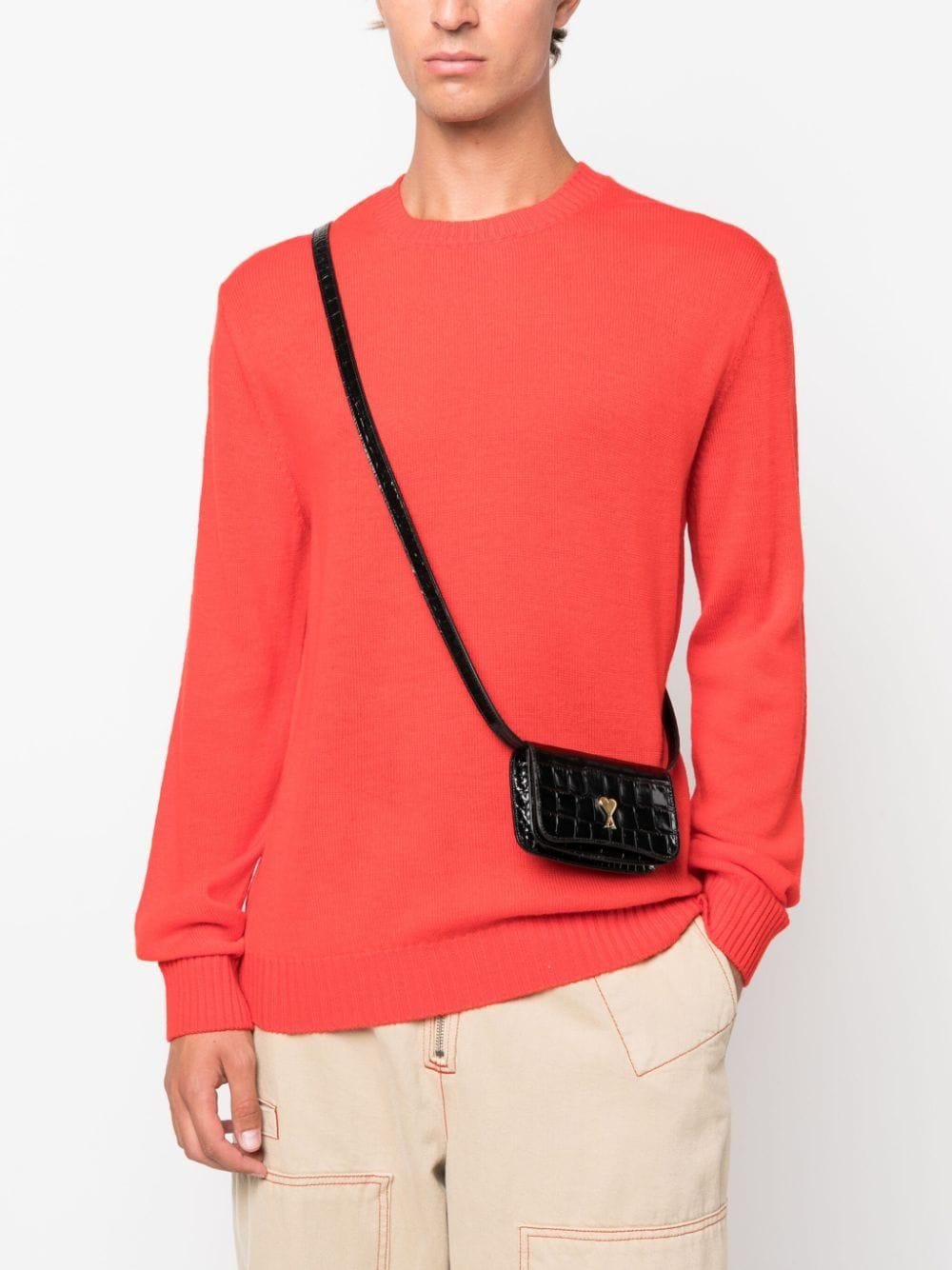 AMI Paris crocodile-effect leather wallet - Image 2