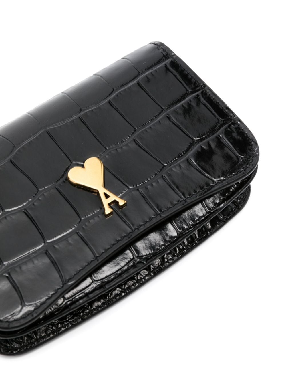 AMI Paris crocodile-effect leather wallet - Image 4