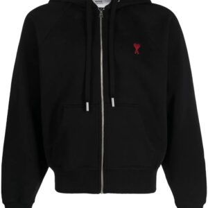 AMI Paris  Ami de Coeur-embroidered zip-up hoodie