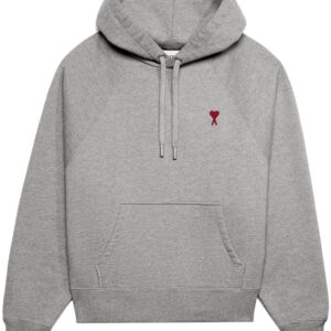 AMI Paris  logo-embroidered organic-cotton hoodie