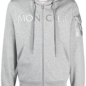 Moncler raised-logo zip-up hoodie