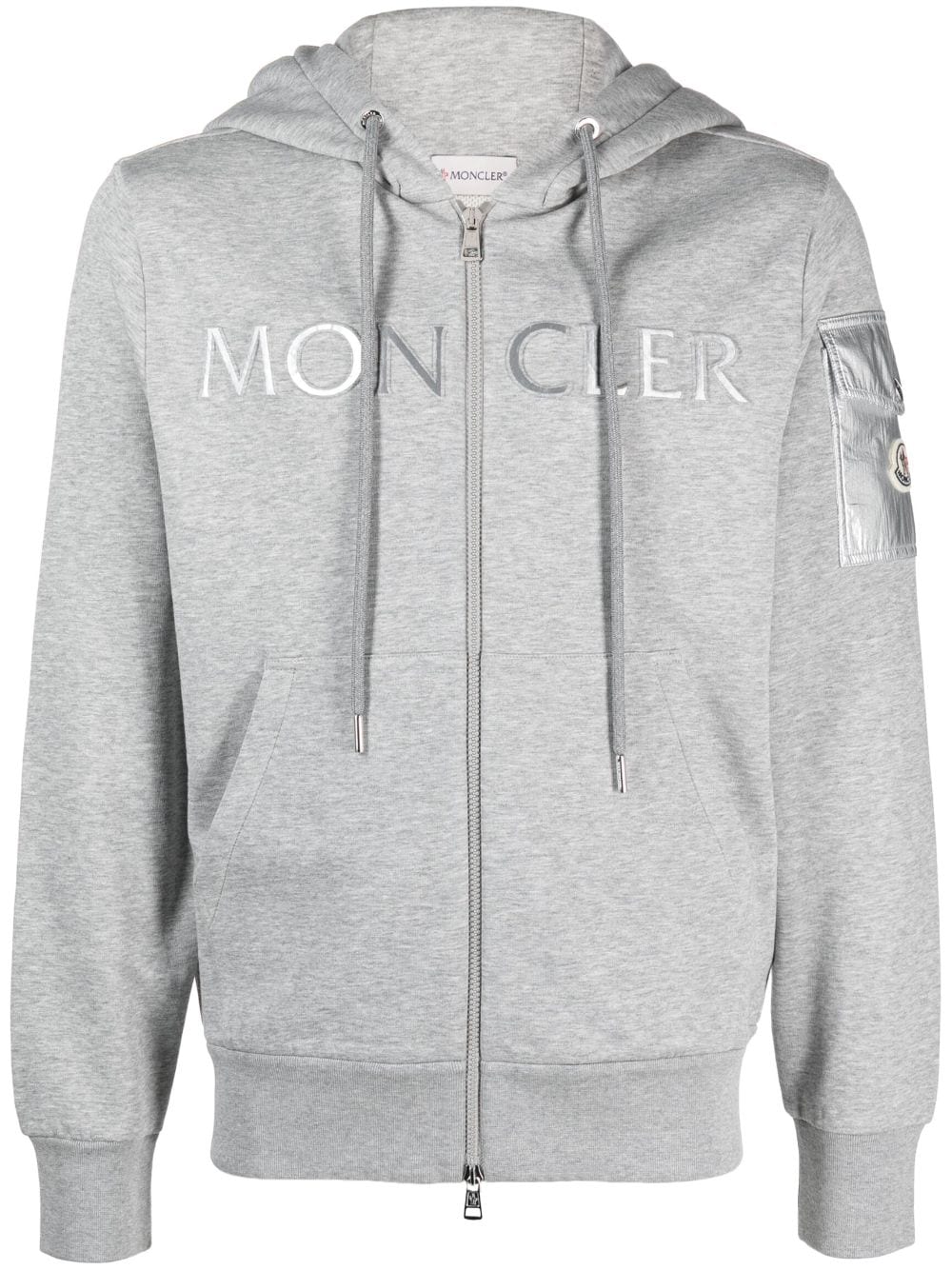 Moncler raised-logo zip-up hoodie