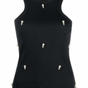 Stella McCartney pearl-embellished ribbed tank top