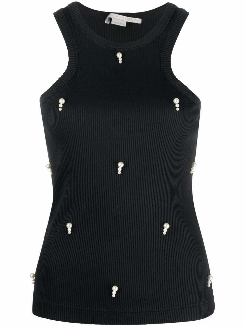 Stella McCartney pearl-embellished ribbed tank top