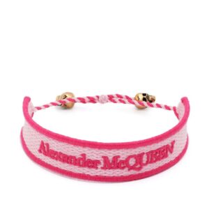 Alexander McQueen  skull-embellished logo bracelet