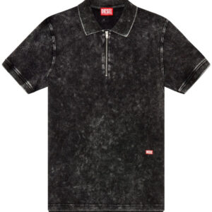 Diesel T-Smith-Zip acid-washed polo shirt
