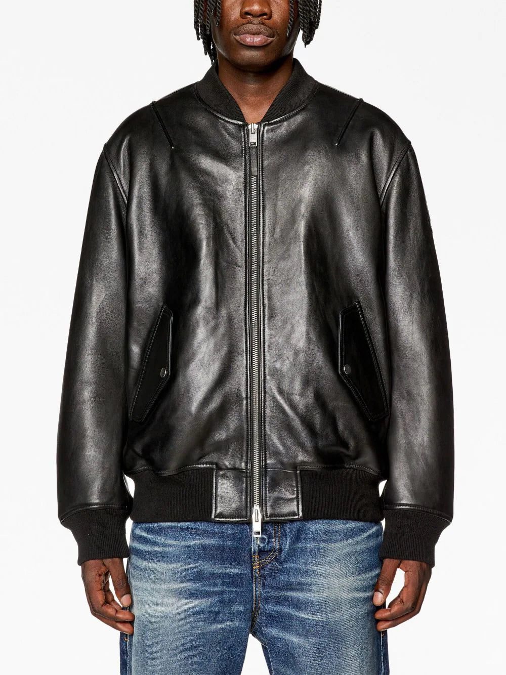 Diesel L-Pritts zip-up padded leather jacket - Image 3