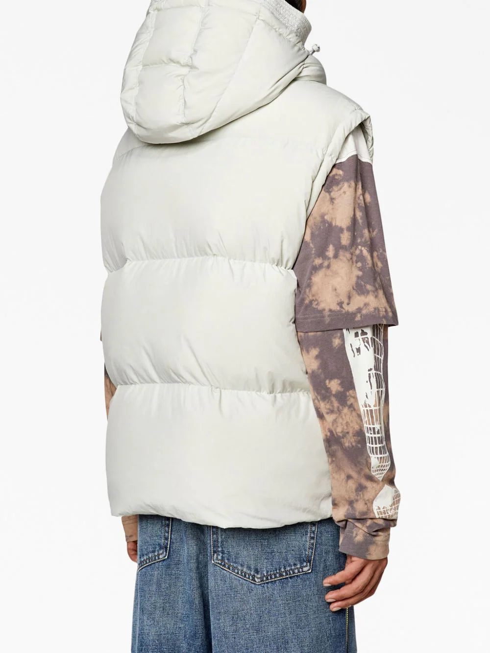 Diesel logo-patch hooded gilet - Image 4