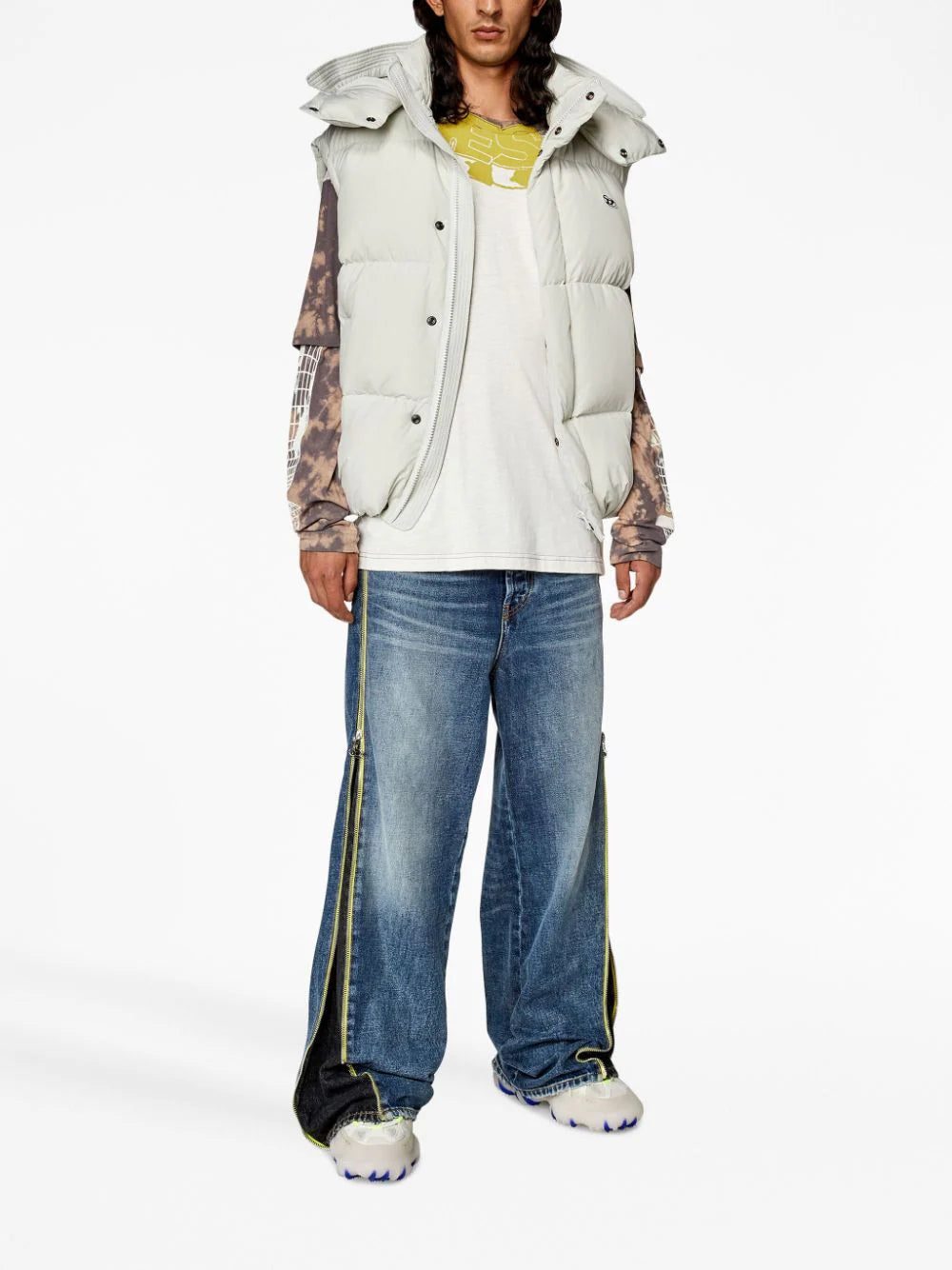 Diesel logo-patch hooded gilet - Image 2
