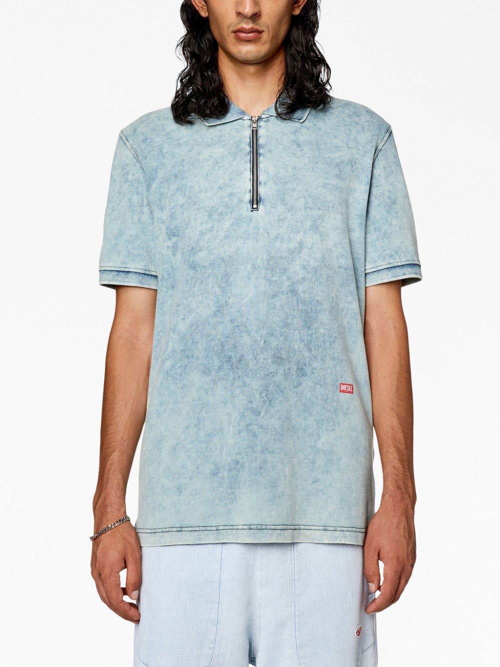 Diesel T-Smith-Zip acid-washed polo shirt - Image 5