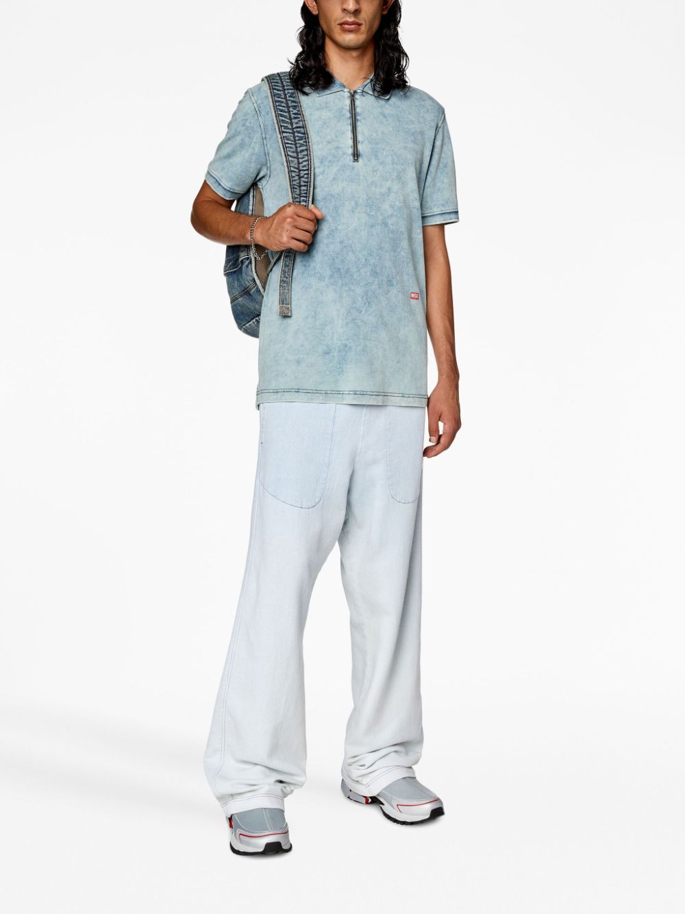 Diesel T-Smith-Zip acid-washed polo shirt - Image 2