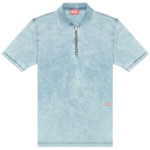 Diesel T-Smith-Zip acid-washed polo shirt