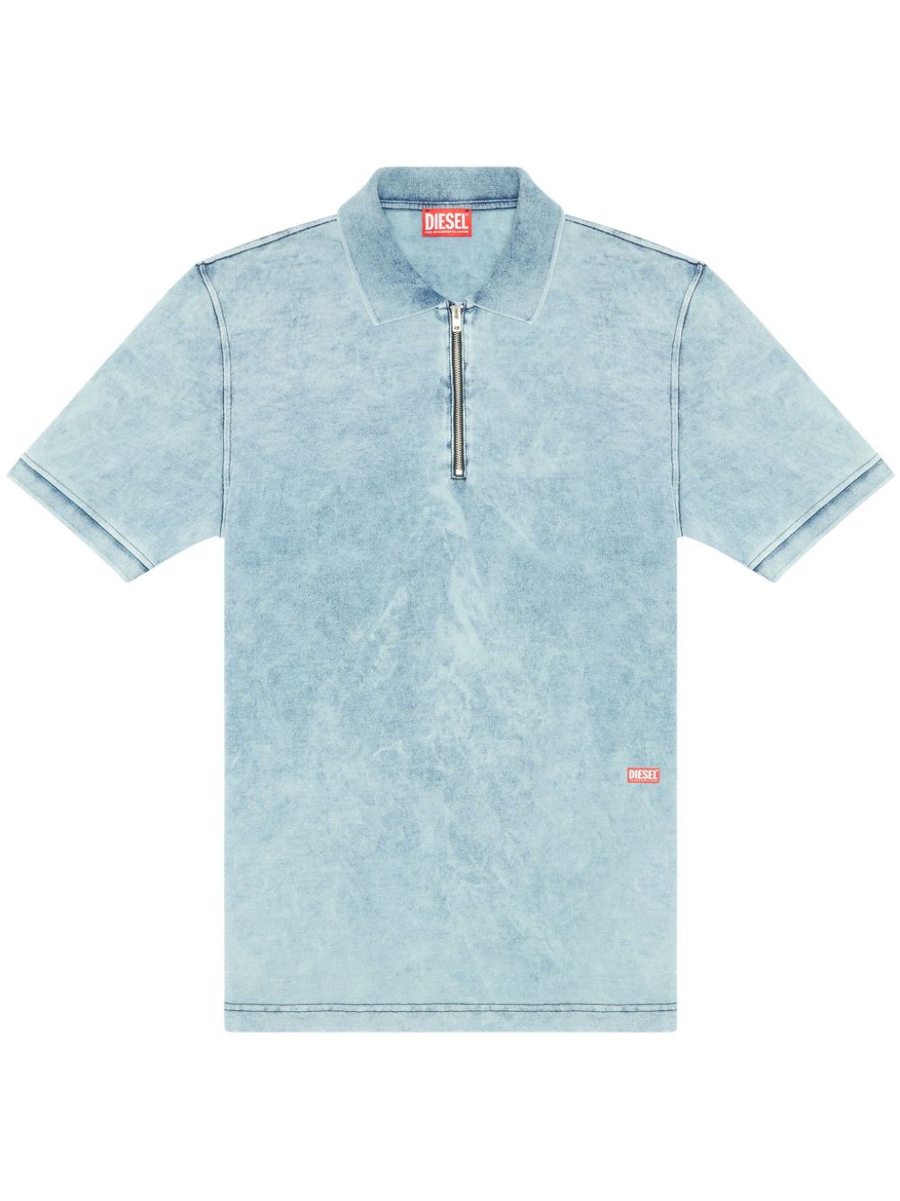 Diesel T-Smith-Zip acid-washed polo shirt