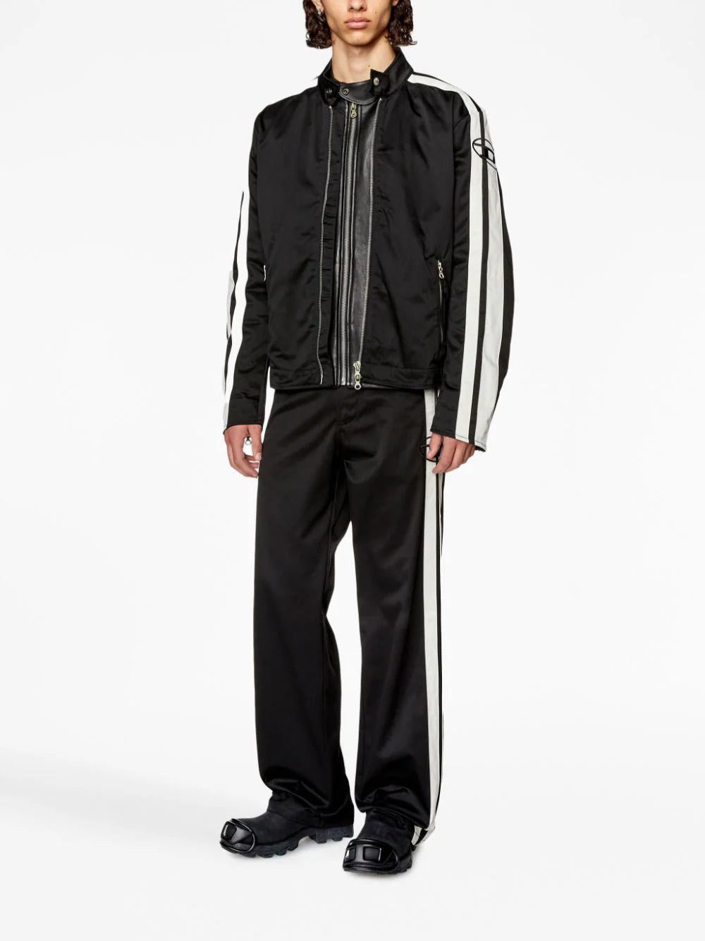 Diesel J-Beck logo-embroidered biker jacket - Image 2