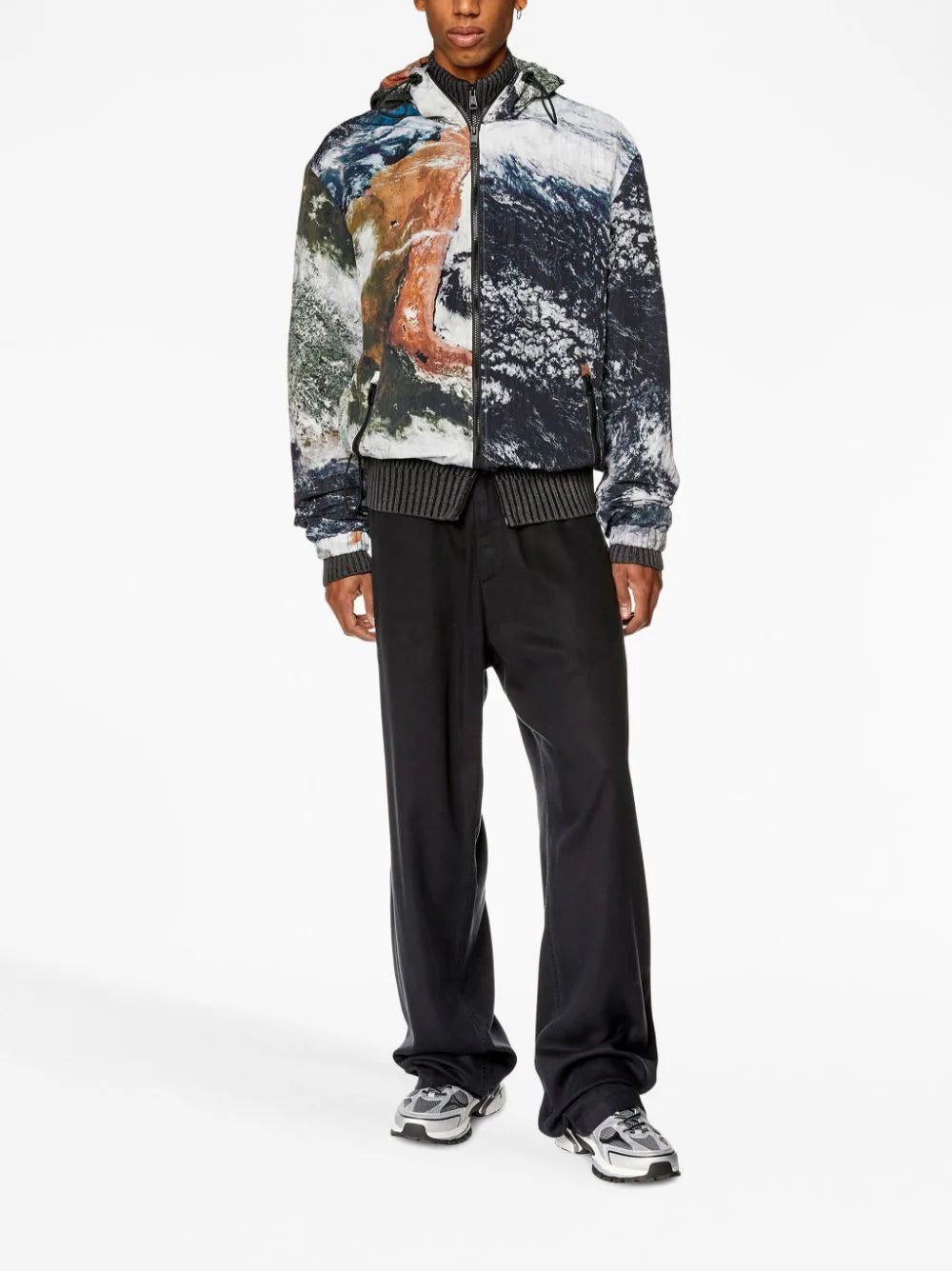 Diesel J-Warrett graphic-print hooded windbreaker - Image 2