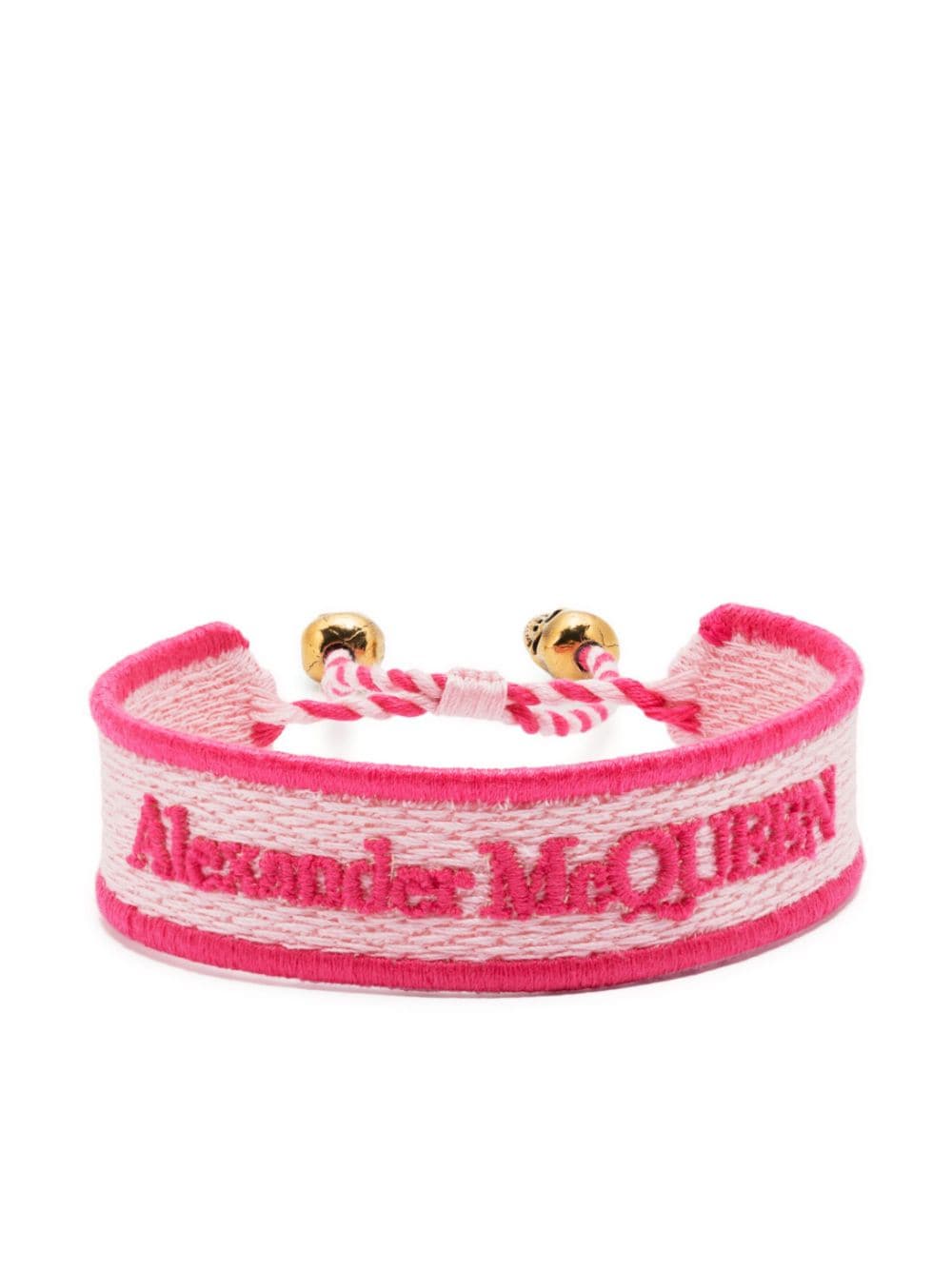 Alexander McQueen skull-charm embroidered bracelet