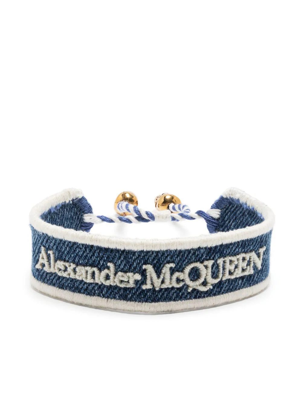 Alexander McQueen skull-charm embroidered bracelet