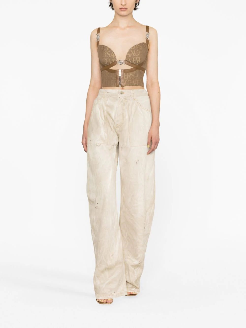 Versace all-over logo print crop top - Image 2