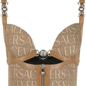 Versace  all-over logo print crop top