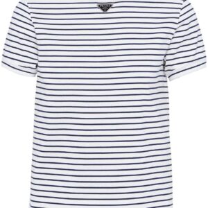 Prada triangle-logo stripe-print T-shirt