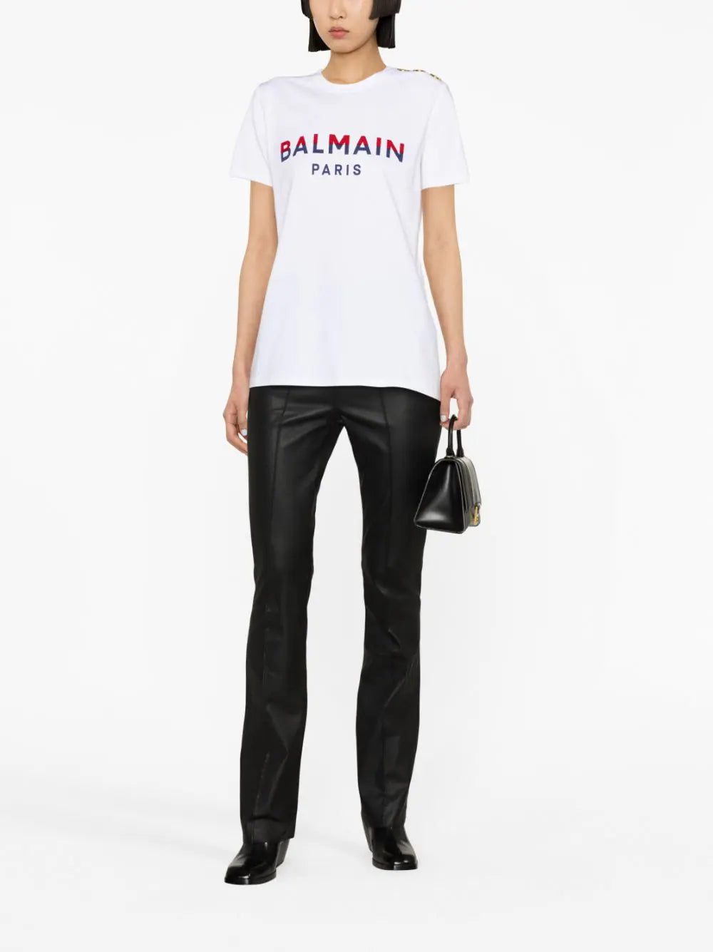 Balmain button-embellished logo-print T-shirt - Image 2