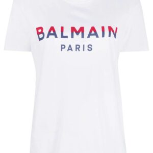 Balmain  button-embellished logo-print T-shirt