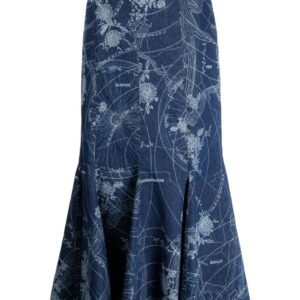 Off-White graphic-print mermaid midi skirt