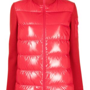 Moncler  padded-panels wool-blend cardigan