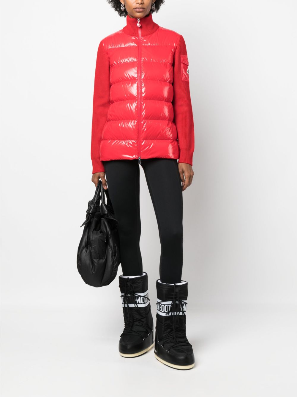 Moncler padded-panels wool-blend cardigan - Image 2