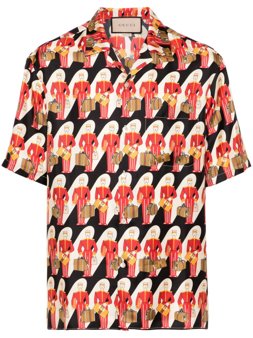 Gucci graphic-print silk twill shirt