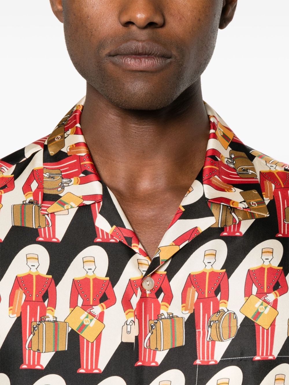 Gucci graphic-print silk twill shirt - Image 5