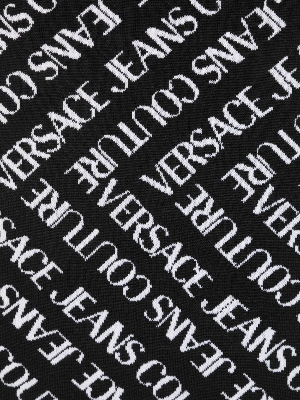 Versace Jeans Couture logo intarsia-knit wool-blend scarf - Image 2