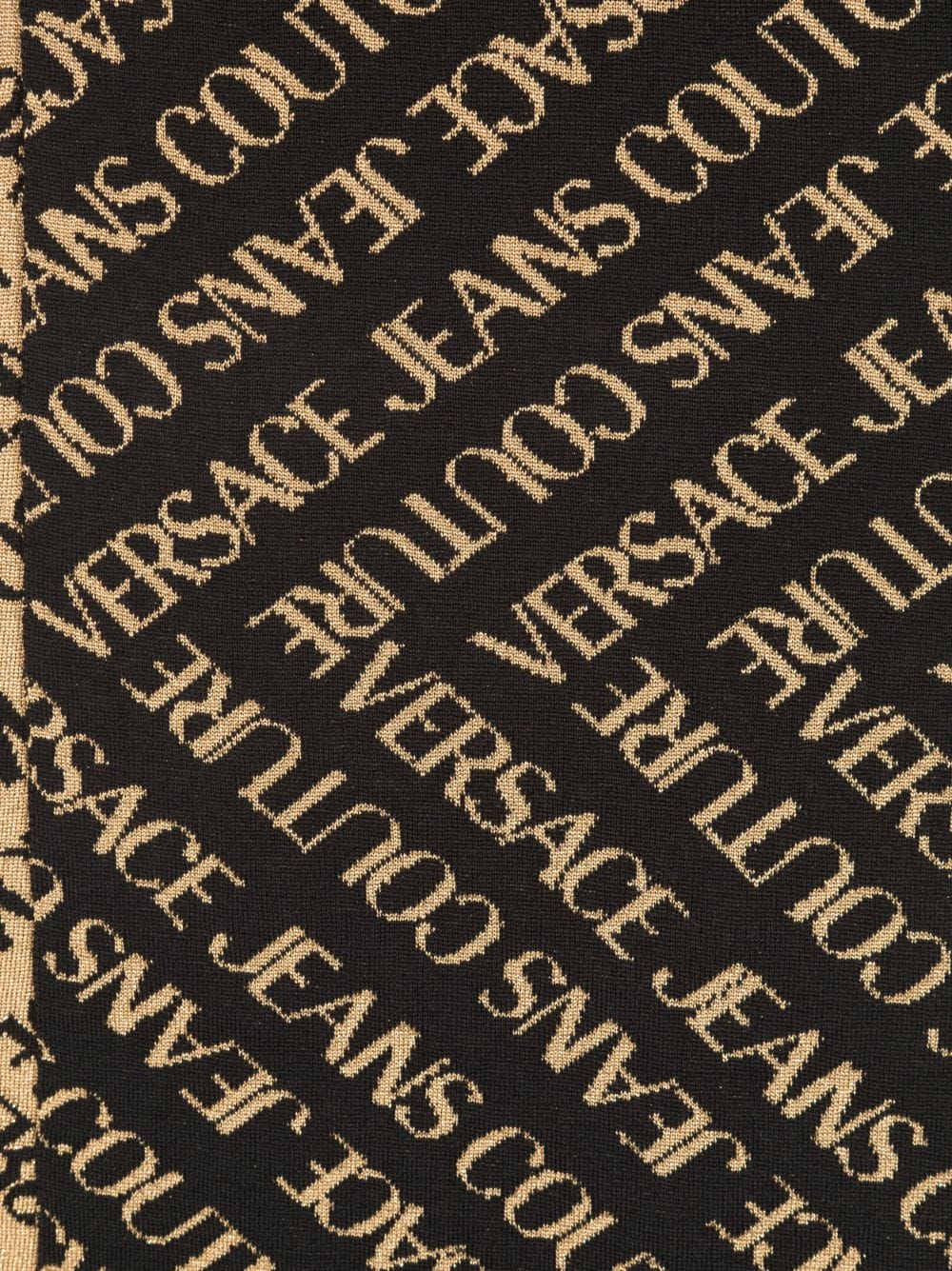 Versace Jeans Couture logo intarsia-knit wool-blend scarf - Image 2