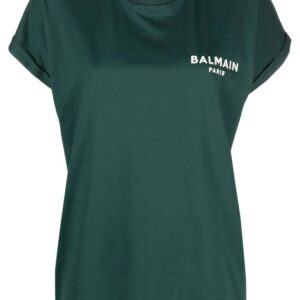 Balmain  flocked-logo cotton T-shirt