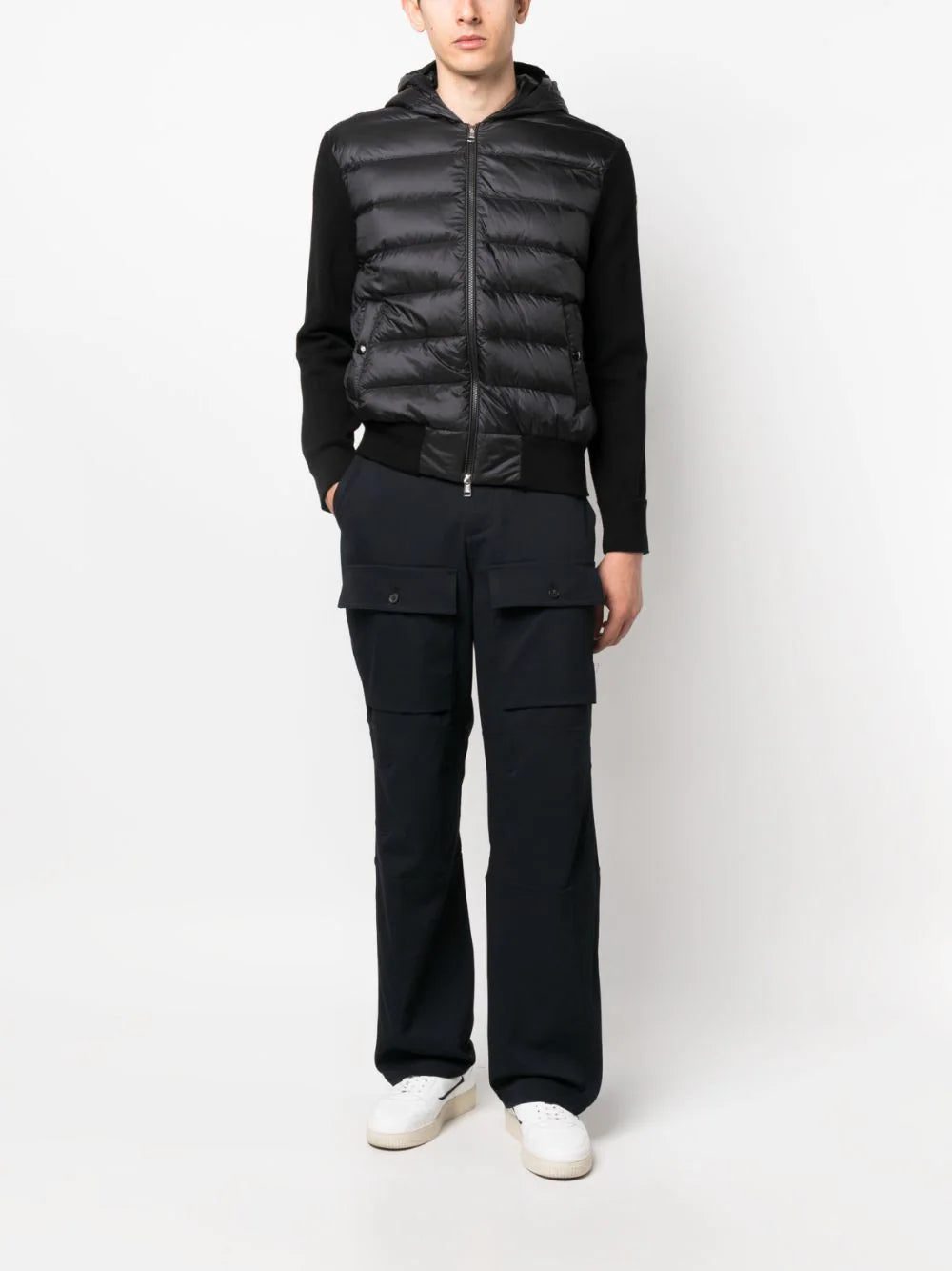 Moncler logo-patch padded fleece jacket - Image 2