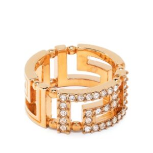 Versace  Greca crystal-embellished ring