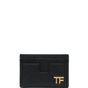 TOM FORD logo-plaque leather cardholder