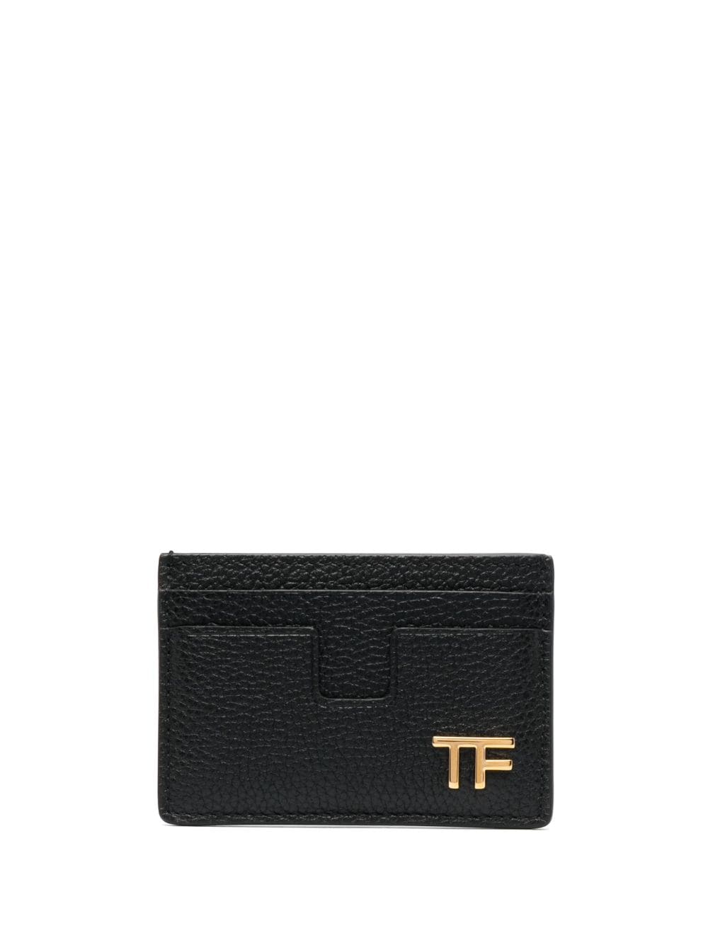TOM FORD logo-plaque leather cardholder