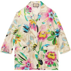 Gucci  floral-print silk shirt