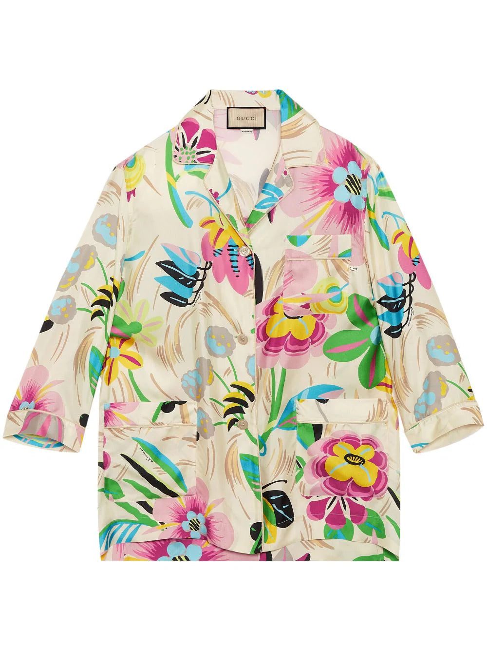 Gucci floral-print silk shirt