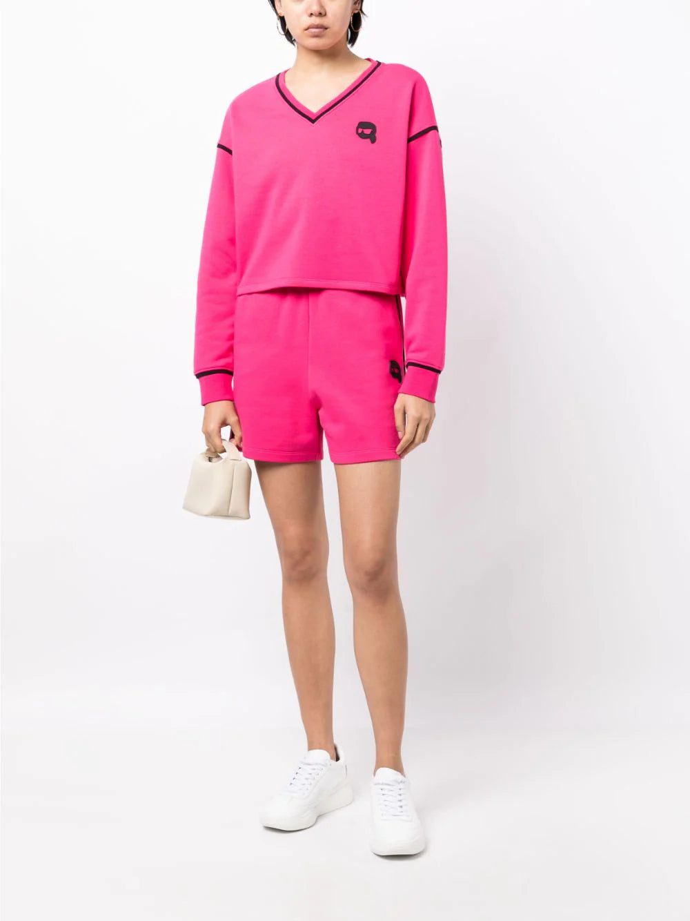 Karl Lagerfeld Ikonik Karl-patch V-neck sweatshirt - Image 2