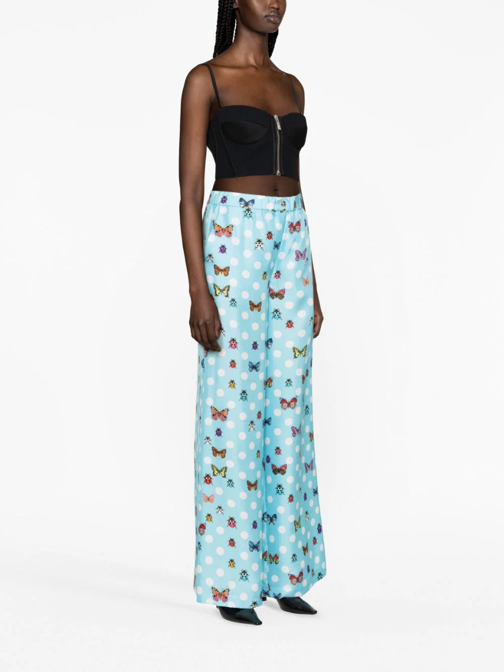 Versace graphic-print wide-leg trousers - Image 4