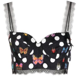 Versace x Dua Lipa Butterflies bustier top