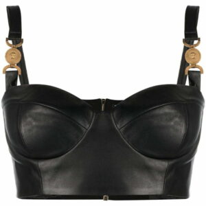 Versace  Medusa leather bralette