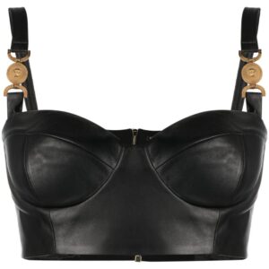 Versace  Medusa leather bralette