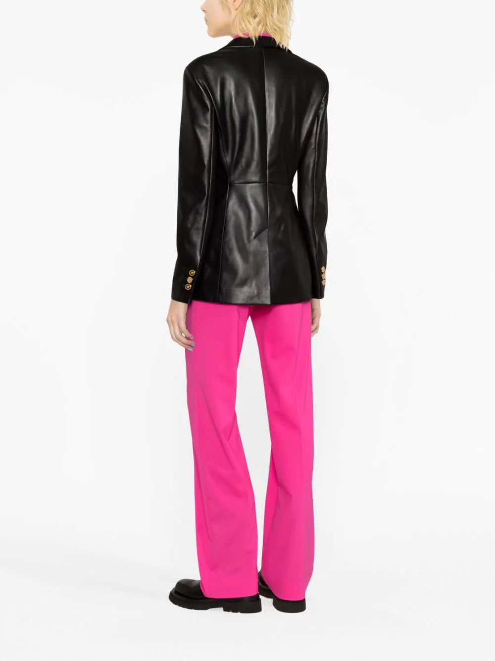 Versace single-breasted leather blazer - Image 3