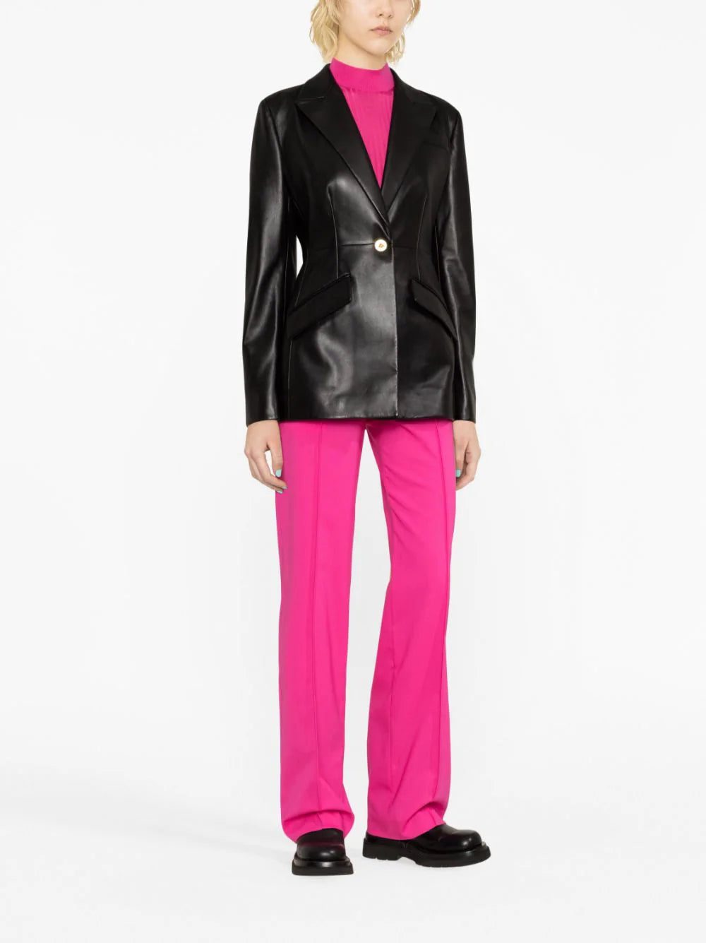 Versace single-breasted leather blazer - Image 2