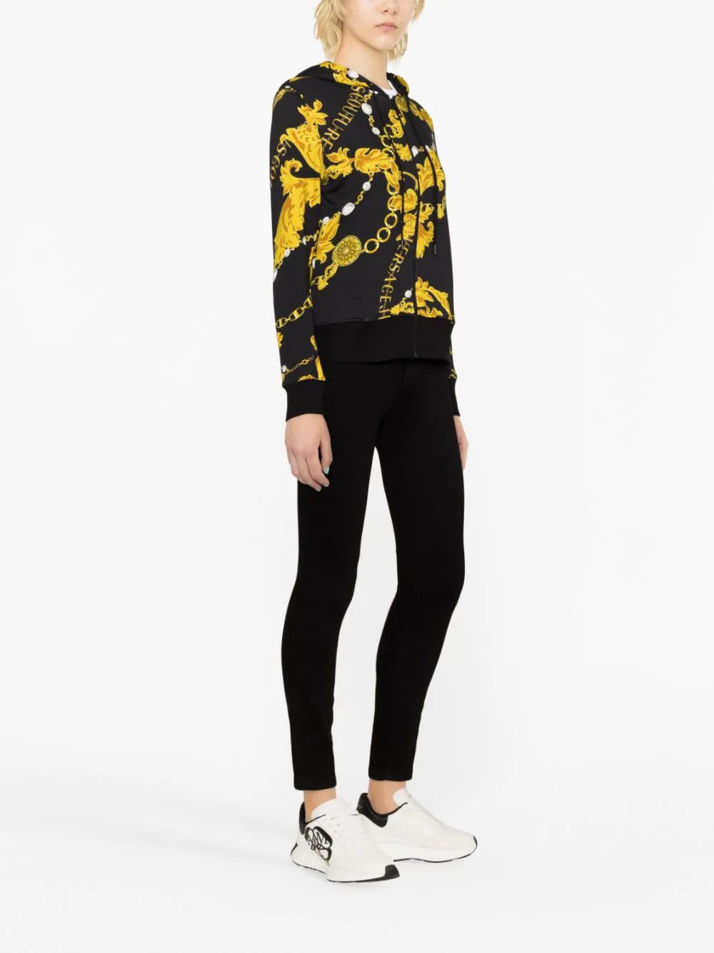 Versace Jeans Couture Chain Couture-print cotton hoodie - Image 3