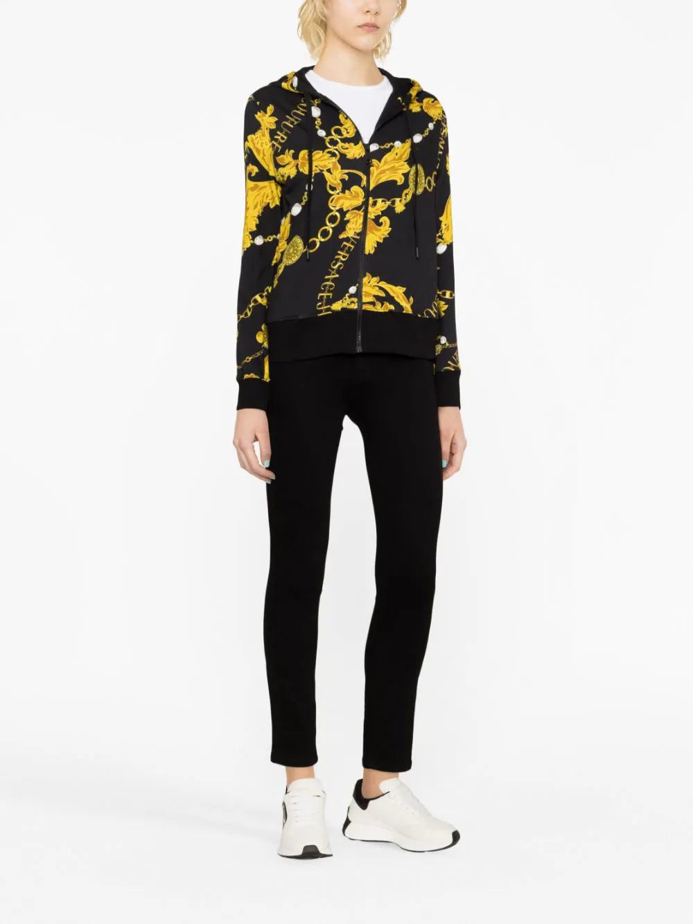 Versace Jeans Couture Chain Couture-print cotton hoodie - Image 2