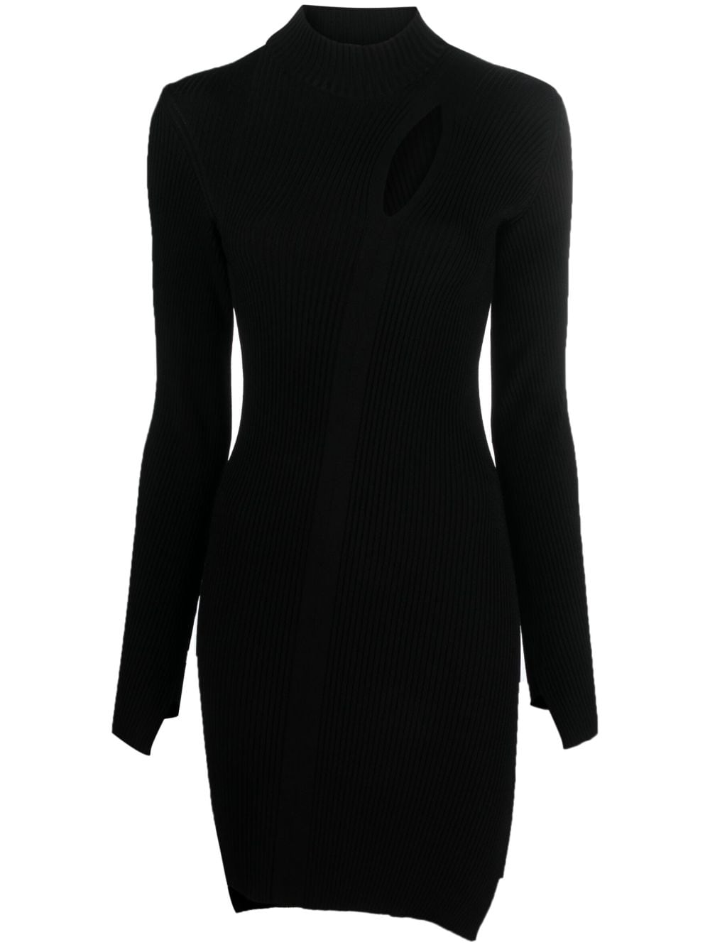 Versace ribbed-knit slashed minidress